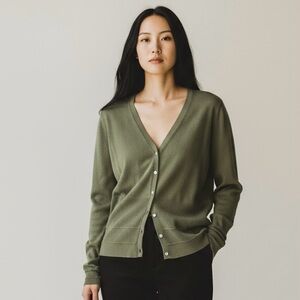 Vintage Ralph Lauren Jeans Olive Green Women's Cardigan Sweater size large